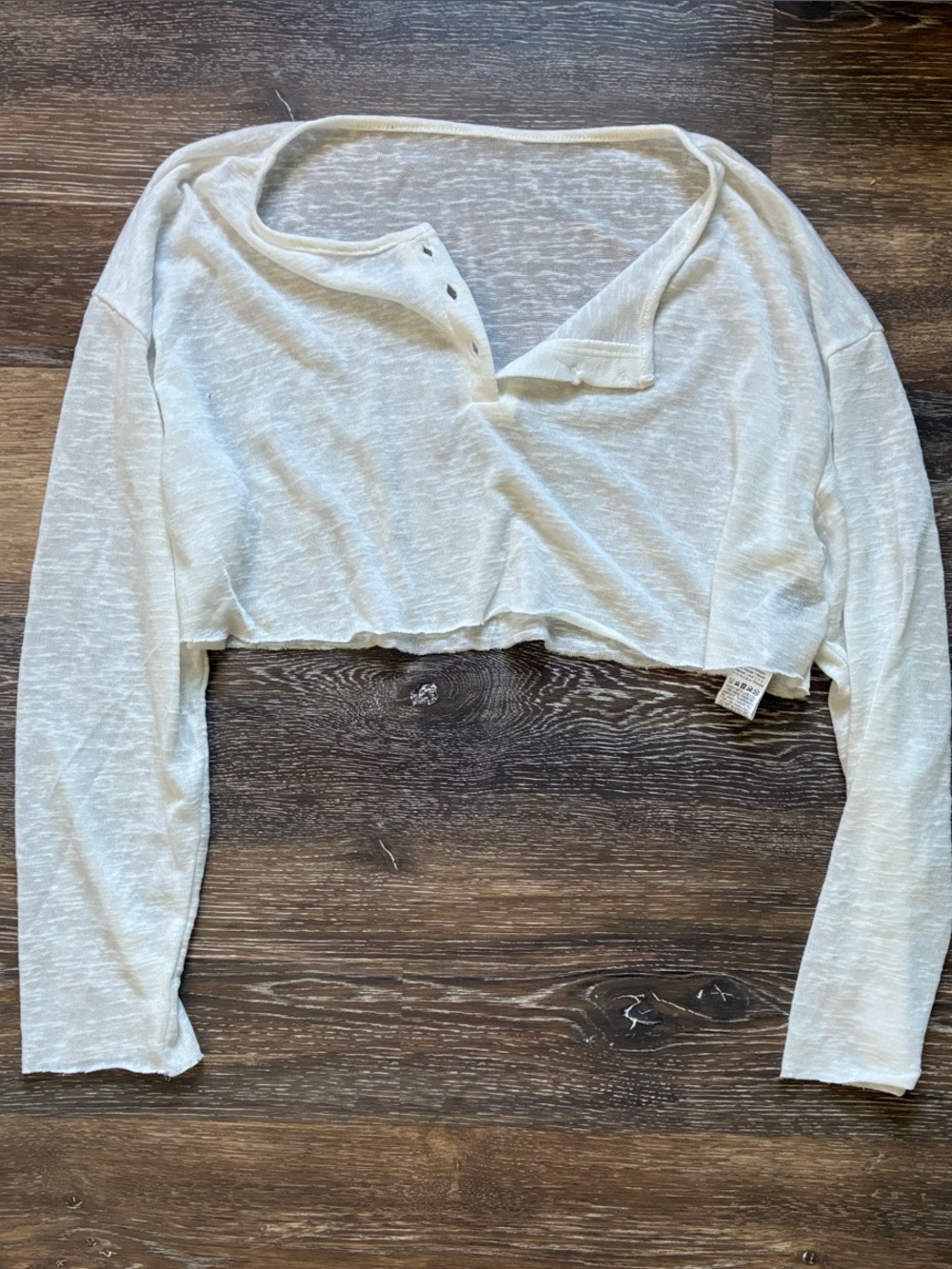 White cropped button up